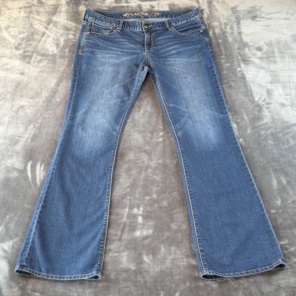 Express Stella Bootcut Jeans Womens 12L Low Rise Regular Fit Blue Denim